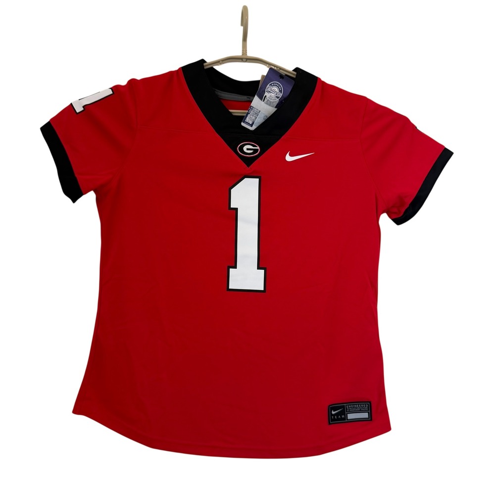 Nike Georgia Bulldogs Women's Red Football 1 Jersey Medium Dri-FIT NCWF-08AR NEW - Picture 7 of 12